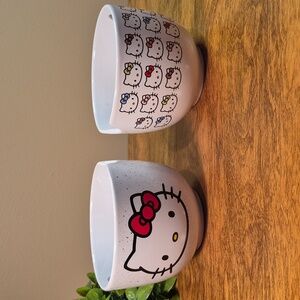 SANRIO HELLO KITTY Ceramic Ramen Bowls, Chopstick Notch, BOWLS ONLY, Set of 2